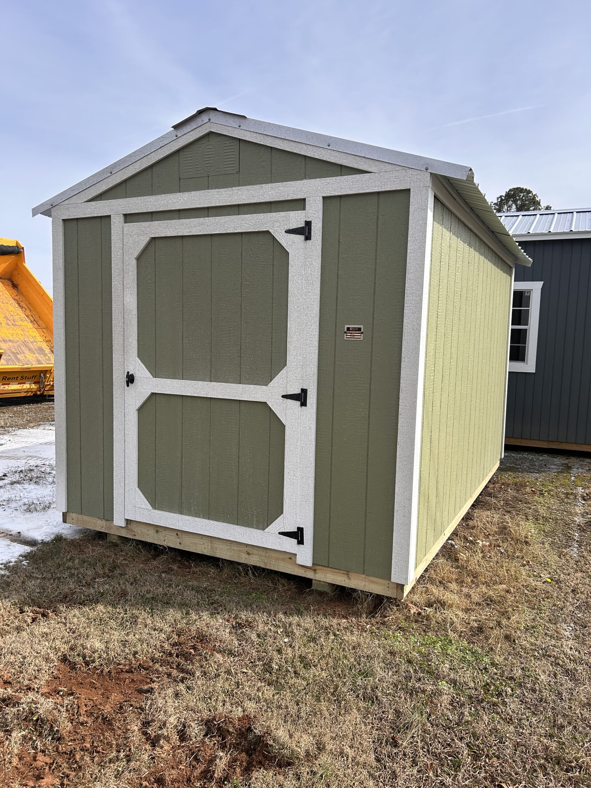 Green and White Shed